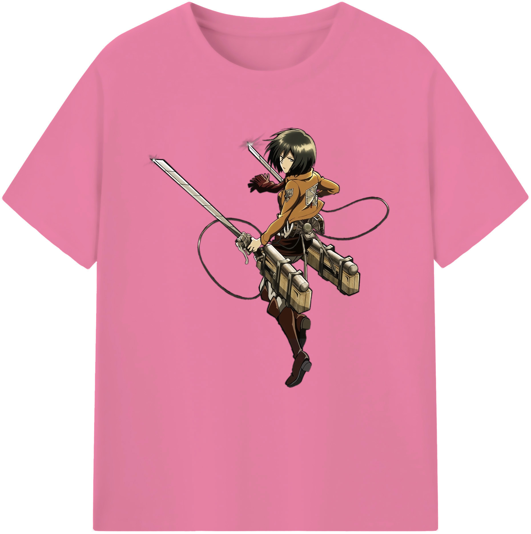 （画像用） 進撃の巨人 ミカサ·アッカーマン Attack on Titan Mikasa Ackerman 綿100％半袖Tシャツ（フロントプリント）